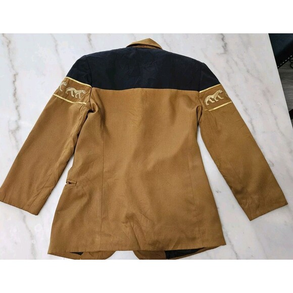 Vintage Rare 90s Stephanie Queller Mustard Brown Jacket, Size 4, Made In USA - Picture 2 of 9